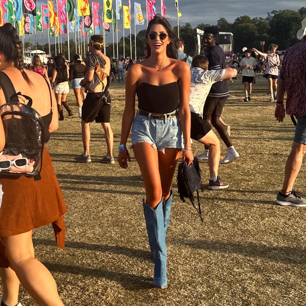 Stylish Blue Heeled Boots for Women